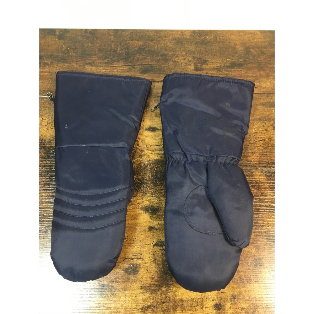 Vintage Spacecraft Long Gauntlet Mittens Down Fill NOS Navy Blue Size Large Ski